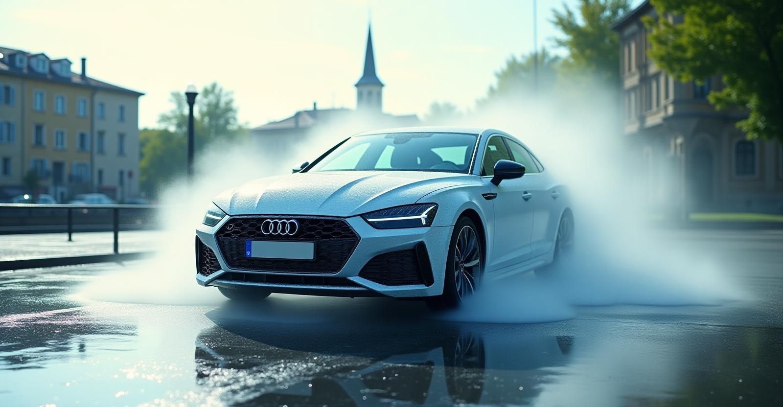 Vue d'une voiture nettoyée dans Lyon par Éclat Clean Services