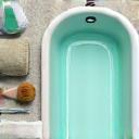 Baignoire de toilettage avec accessoires propres